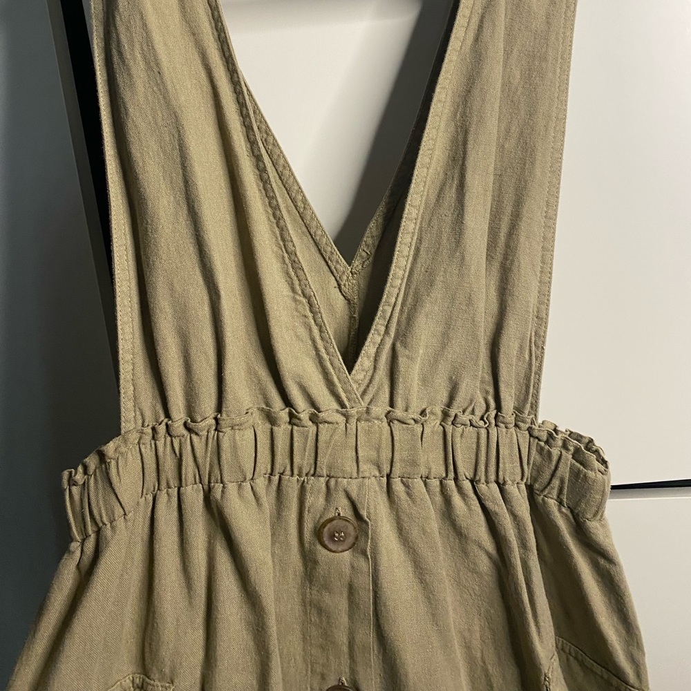 Zara tan pinafore dress